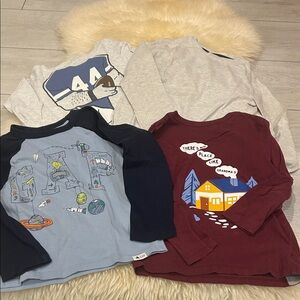 GAP Carters Old Navy Kids Long Sleeve Tees - Gray, Blue, Red
